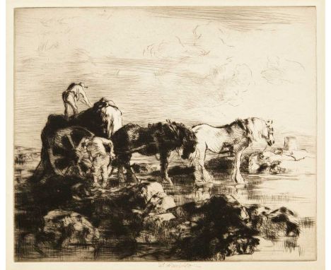 Edmund BLAMPIED (1886-1966) The Vraic Season, 1936  Etching, signed, plate 31 x 36.5cm, sheet 39 x 50.5cm, mounted (Appleby 1