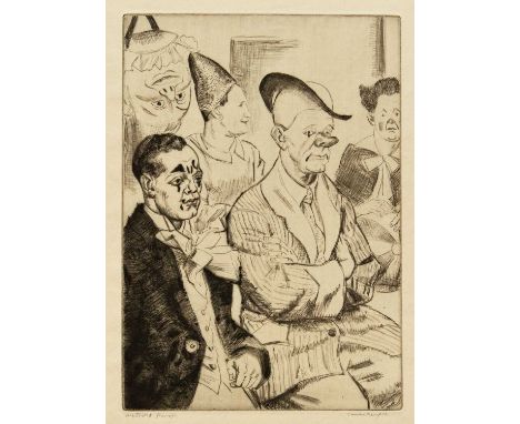 Dame Laura KNIGHT (1877-1970) Some Clowns, 1930  Drypoint, artist's proof, signed, titled and annotated '2nd state', plate 35