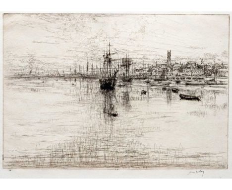 James MCBEY (1883-1959) Penzance, 1913  Etching & drypoint, signed, edition 51, plate 21 x 30.5cm, sheet 24 x 36.5cm (Hardie 