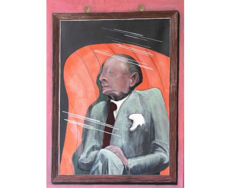 Julian DYSON (1936-2003) Man With White Handkerchief Oil on canvas, signed and dated '77 to verso, 111cm x 82cm