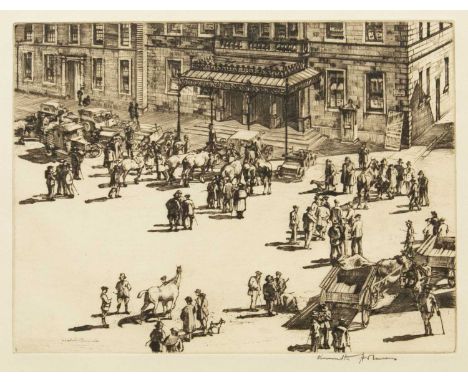 Kenneth HOLMES (1902-1994) Town Hall Steps (Skipton, Yorkshire), 1929  Drypoint, signed, plate 19 x 25.5cm, sheet 29 x 39.5cm