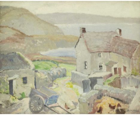Stanley Horace GARDINER (1887-1952) Farm Near Land's End Oil on board, signed, Fine Art Society Label verso, 37cm x 45.5cm, 4