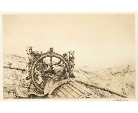 Arthur BRISCOE(1920-1997) The Wheel, 1927  Etching, signed and numbered 1/75, plate 22.6 x 35.3cm, sheet 28.6 x 35.5cm (mount