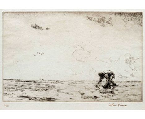 Arthur BRISCOE (1920-1997) Winkle Picker, 1926  Etching (Hurst 149), edition 1/75, signed and numbered in ink, plate 14 x 22.