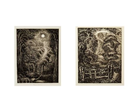 Robin TANNER (1904-1988) Two etchings  The Old Road: Elegy for the English Elm I, 1976, signed, plate 30 x 23.5 cmThe Full Mo