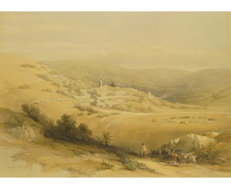 David Roberts, RA, Scottish 1796-1864- General view of Esouan and the Island of Elephantine; and Nazareth April 28th 1839; ha