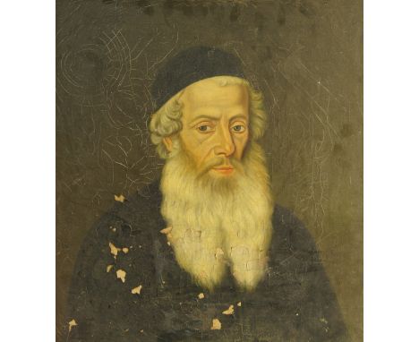 European School, mid-19th century- Portrait of a man quarter-length turned to the right in a black coat; oil on canvas, 43.5 