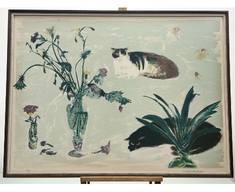 Property from the Estate of an Edinbugh Collector: Dame Elizabeth Blackadder D.B.E, R.A., R.S.A, (1931-2021), Cats and Flower
