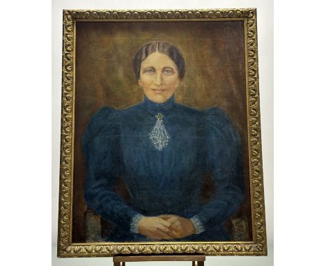 Contemporary School, Portrait of a Lady, oil on board, unsigned, in a gilt compostion frame. (78cmx59cm)