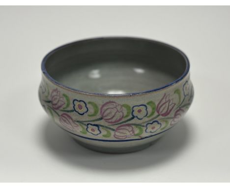 An early 1920's Carter Stabler Adams Poole Pottery fruit bowl designed by Ann Hatchard, marked verso D426 / JL AI. (h-11.5cm 