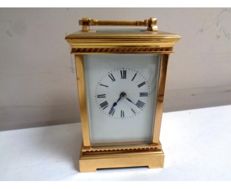 A French brass cased carriage clock 