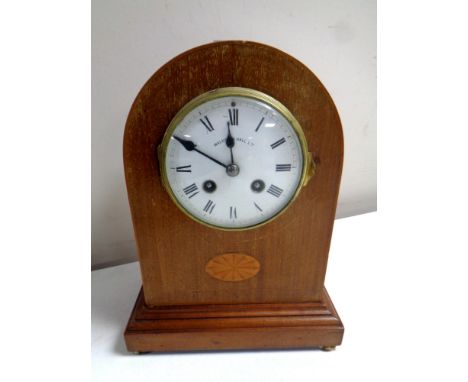 An Edwardian inlaid mahogany cased bracket clock by Walker and Hall Ltd 