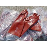 20x Chemical & Solvent Rednek Red PVC Gauntlet Gloves