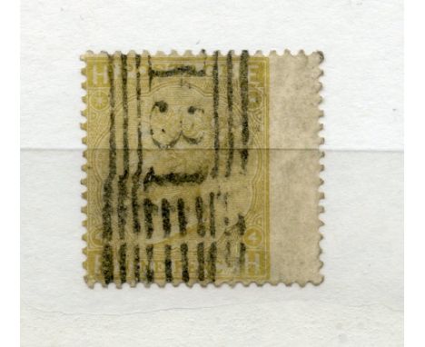 1867 - 80 9d straw (EH) vfu with Edinburgh roller cancel.  SG 110.  Cat £325.