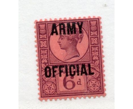 OFFICIALS ARMY 1896 6d Jubilee mint, appears um.  SG 045.  Cat £110.
