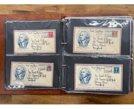 USA a thick album of largely FDCs from 1932, Washington Bicentennial, a range of Heroes of the American Army, various 1947 Ph