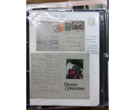 CANADA covers and postcards collection in ring binder. Interesting early items include 1897 1c Jubilee postal stationery card