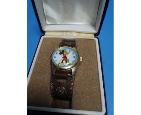 A VINTAGE BOXED MICKEY MOUSE WRIST WATCH