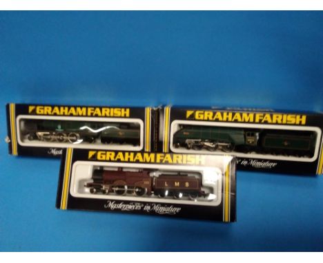THREE BOXED N GAUGE GRAHAM FARISH STEAM LOCOMOTIVES AND TENDERS 1201, 1865, 1515