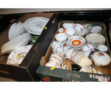 TWO TRAYS OF ASSORTED CHINA TO INCLUDE ROYAL WORCESTER 