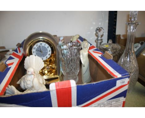 A QUANTITY OF ASSORTED CERAMICS AND GLASSWARE TO INCLUDE DECANTERS 