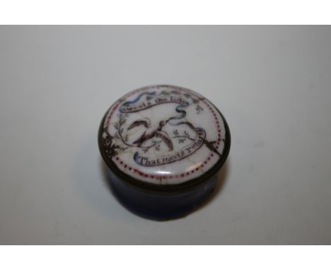A BILSTON TYPE ENAMEL PILL BOX A/F 