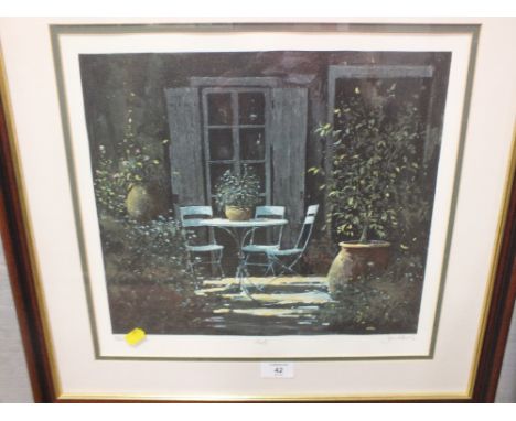 JEREMY BARLOW - A LIMITED EDITION COLOURED PRINT 'PATIO' No. 61 / 425