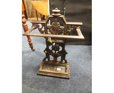 AN ANTIQUE CAST STICK STAND MARKED 'COALBROOKDALE'