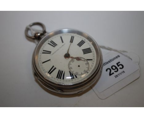 A HALLMARKED SILVER 'IMPROVED PATENT OPEN FACED MANUAL WIND POCKET WATCH, Dia 5.75 cmCondition Report:Cuttlestones do not off
