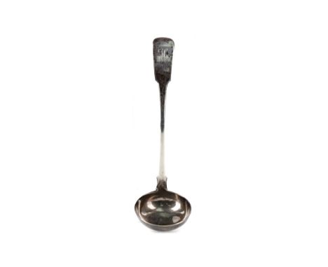 EARLY 19TH CENTURY PERTH PROVINCIAL SILVER TODDY LADLE, maker Robert &amp; Robert Keays, Perth, fiddle pattern with engraved 