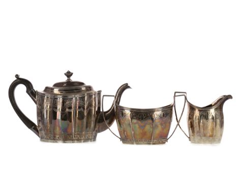SILVER THREE PIECE TEA SERVICE