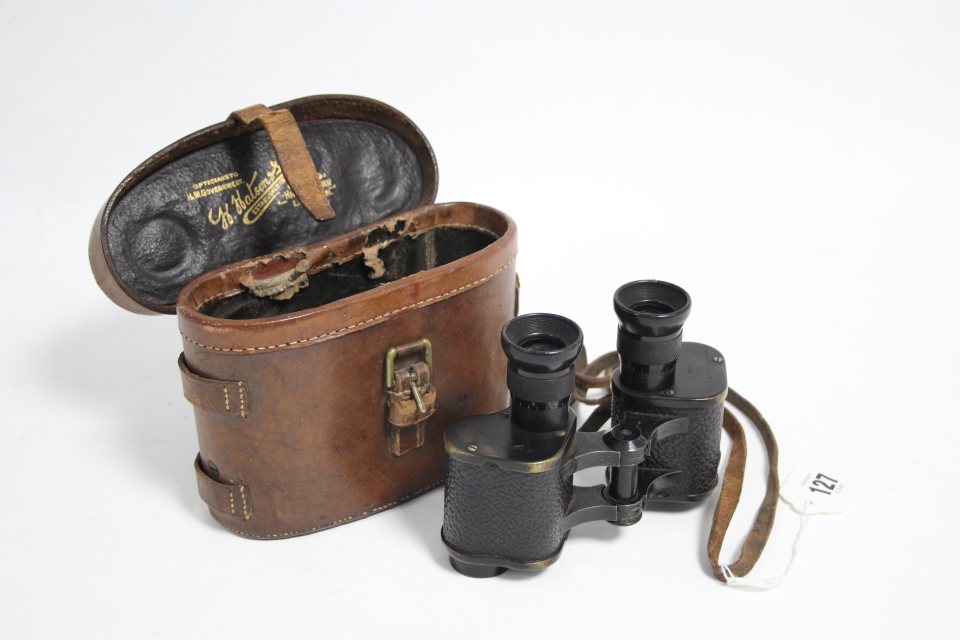 A pair of British WWI Binocular Prismatic No. 3 (MKI) binoculars by W