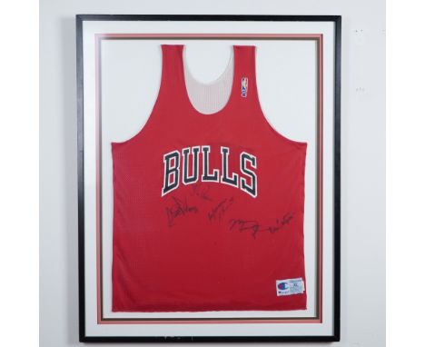 This Chicago Bulls jersey is hand-signed by multiple legendary players, including Michael Jordan, Scottie Pippen, Horace Gran