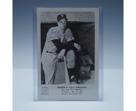 This vintage Hall of Fame tribute print features an iconic black-and-white image of legendary New York Yankees center fielder