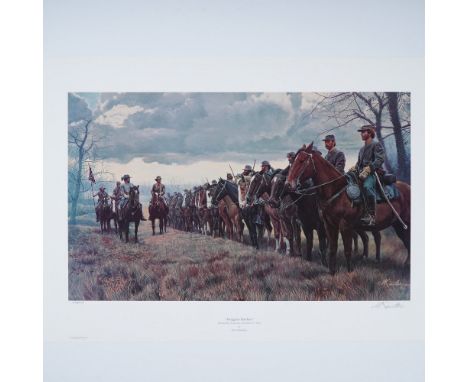This limited edition offset lithograph entitled Morgan's Raiders (Alexandria, Tennessee on December 21, 1862) showcases the a