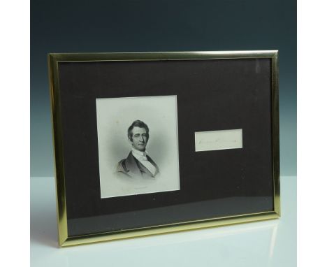 Framed cut signature of William H. Seward, Secretary of State under Lincoln and architect of the Alaska Purchase, paired with