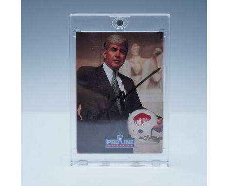 Featured is a 1991 NFL Pro Line Portraits trading card of Jack Kemp, the former Buffalo Bills quarterback and U.S. politician