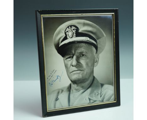 Black and white portrait photograph of Admiral Chester W. Nimitz, one of the leading naval commanders of World War II and a k