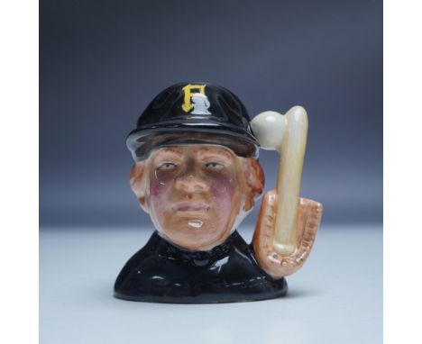 Rare Royal Doulton color trial 2 mini character jug featuring a baseball player, designed with a black cap displaying the Pit