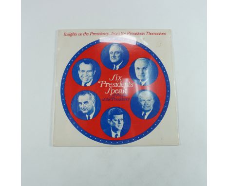 This vintage vinyl record, Six Presidents Speak: A Profile of the Presidency, features speeches and reflections from six U.S.