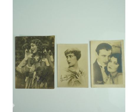 Charming trio of vintage sepia-tone studio photographs featuring three of early Hollywoodâ€™s most iconic stars: Mary Pickfor