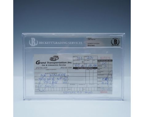 A unique piece of sports memorabilia, this signed limousine receipt features the autograph of baseball Hall of Famer Larry Wa