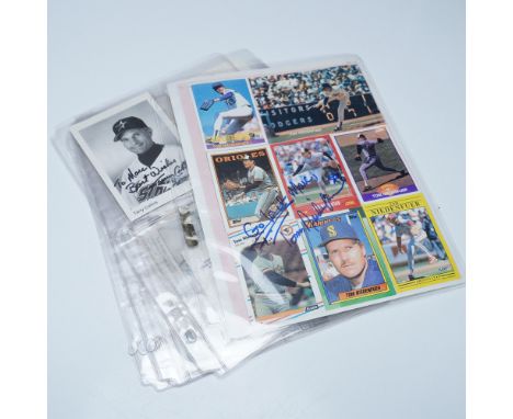This collection features 8 full sleeves of baseball player autographs, including notable names such as Terry Collins, Jack Bi