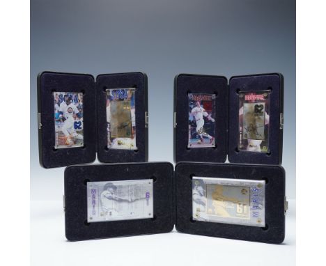Set of three 24K gold collectible plaques from 79 Authentic Images, commemorating record-breaking home run achievements. The 