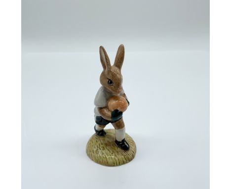 This Royal Doulton Bunnykins figurine, titled "Goalkeeper," is part of a special edition limited to 250 pieces. Introduced in