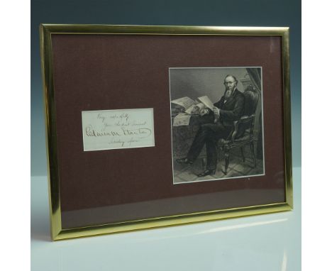 This framed display features the autograph of Edwin M. Stanton, who served as U.S. Secretary of War under President Abraham L