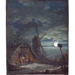 Laan, Dirk Jan van der: Nächtliche Winterlandschaft bei Vollmond