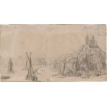 Niederländisch: 17. Jh. Rheinansicht mit dem Mäuseturm bei Bingen und di...