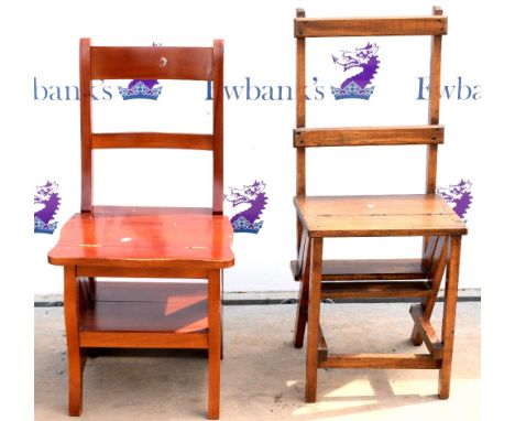 Early 20th century metamorphic and a modern metamorphic chair, (2),.      Early 20th century chair - General wear and tear co
