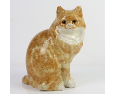 Winstanley ceramic model of a ginger cat, scripted mark to underside and number 5, 27cmSold on behalf of Parity for Disabilit